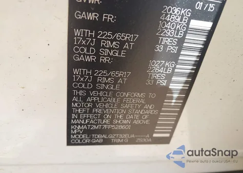 2015 Nissan Rogue Sv from USA, damaged, VIN KNMAT2MT7FP528601